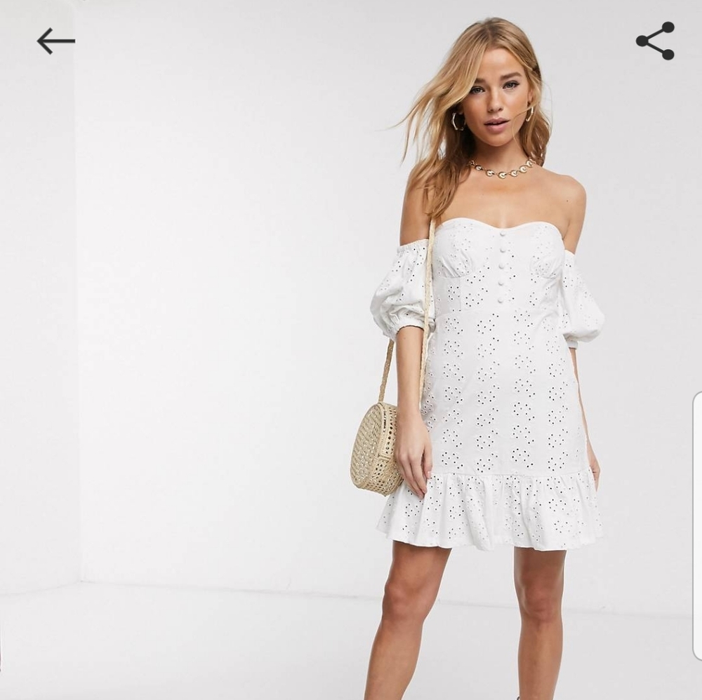 ASOS white off shoulder dress